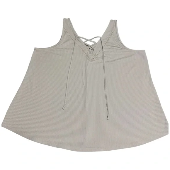 Maurices Beige Lace-Up Tank Top - Picture 4 of 9